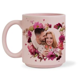 Φτιάξε τη δική σου ροζ κούπα με φωτογραφία και αφιέρωση σε μοναδικό σχέδιο Be My Valentine