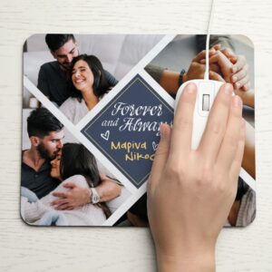 Υφασμάτινο mousepad προσωποποιήμένο με 4 φωτογραφίες και αφιερωση